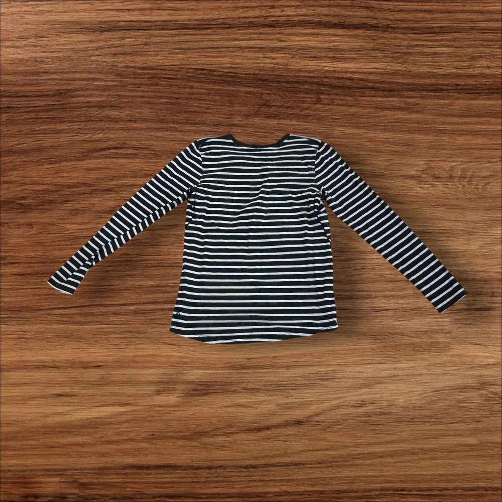 Lululemon Love Long Sleeve‎ Striped Black & White Narrow Bold Size Medium - Picture 4 of 5